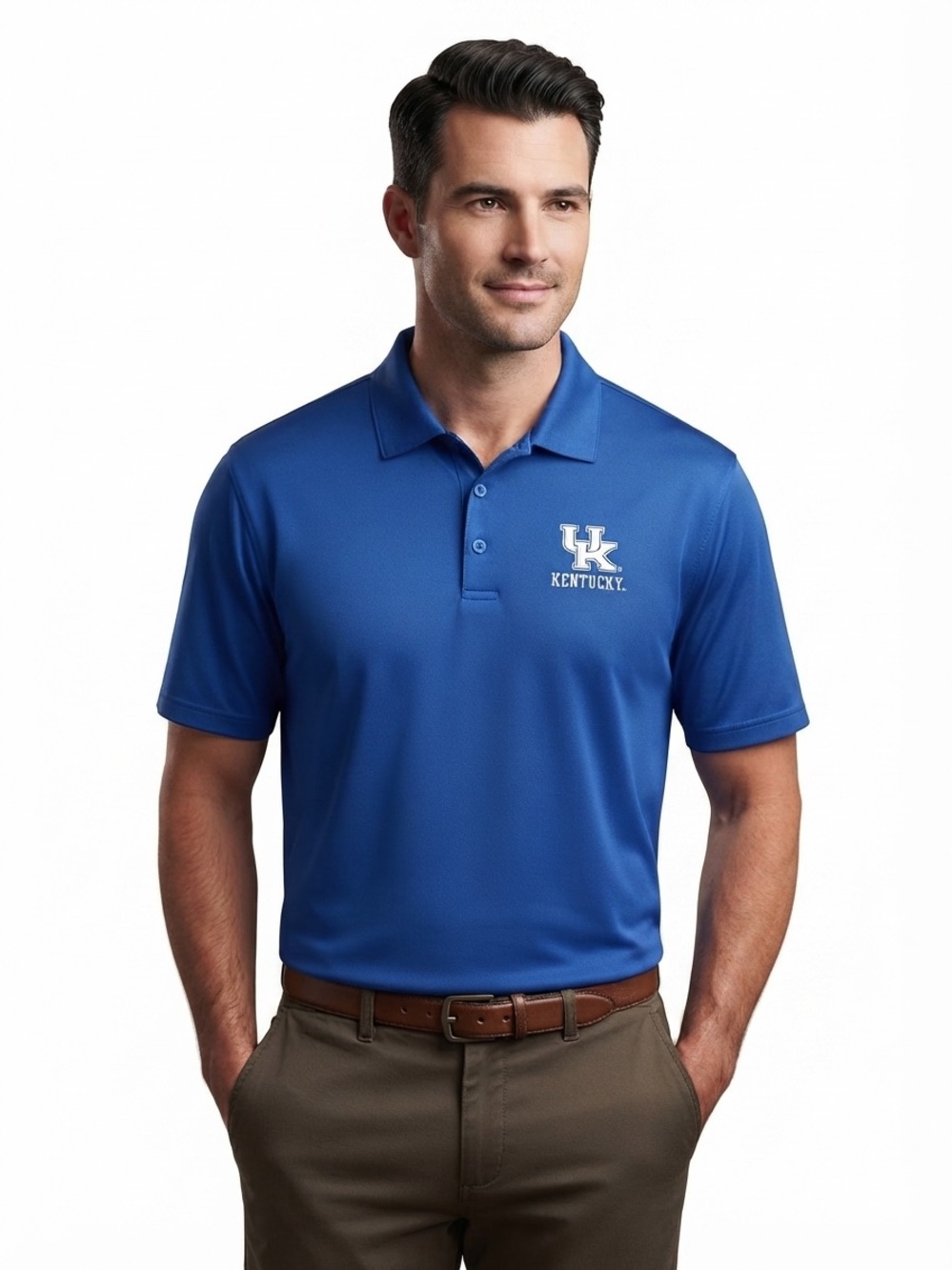 University of Kentucky Royal Blue Men's Polo with White Trim
